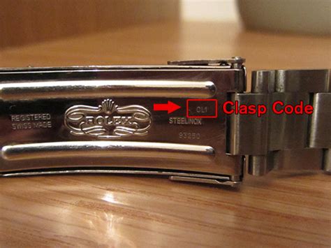 codici clasp rolex|rolex brace codes.